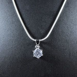 Silver 1 Carat Cubic Zirconia Pendant Necklace